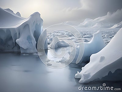 Melting Realities. Designing a Powerful Visual on the Urgent Call for Climate Action Stock Photo