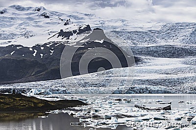 Melting tongue of the Breidamerkurjokull glacier summer season Stock Photo