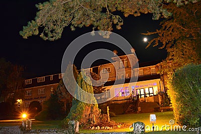 Melville Hall Hotel at Night Editorial Stock Photo