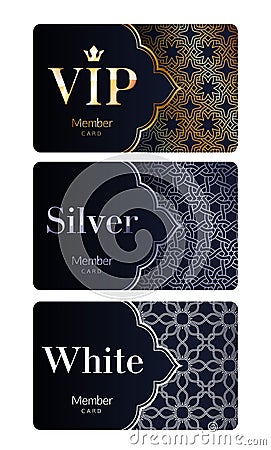 Member or discount cards with abstract background Vector Illustration