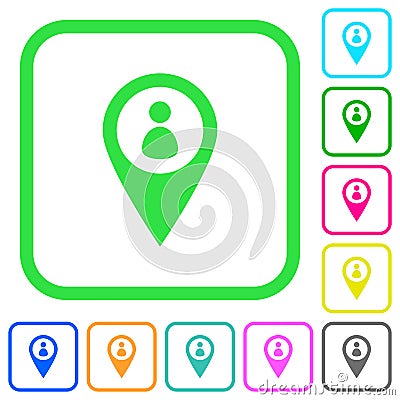 Member GPS map location vivid colored flat icons Stock Photo