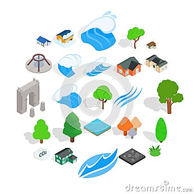 Member icons set, isometric style Vector Illustration