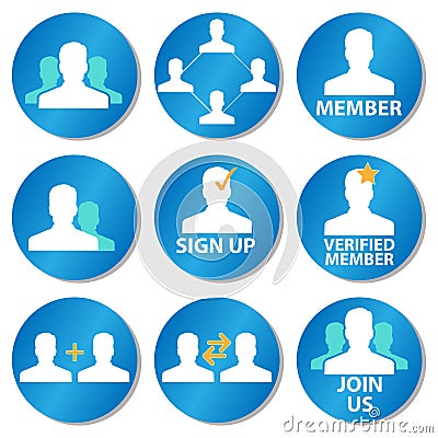 Member icons Vector Illustration