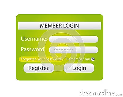 Member login Vector Illustration