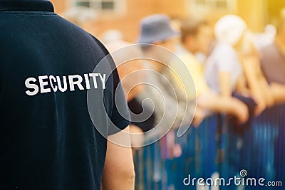 Member of security guard team on public event Stock Photo