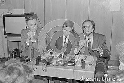 Members of Democratic Russia movement give press conference Editorial Stock Photo