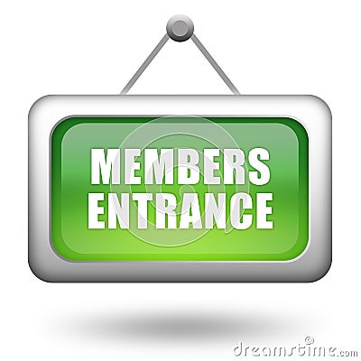 Members entrance sign Stock Photo