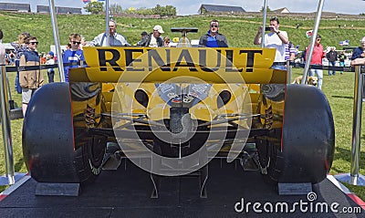 Members of the General Public looking at the front of a Formula 2 Racing Car sponsored by Renault and Elf. Editorial Stock Photo