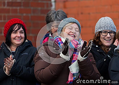 Members of the POP UP Choir at the New Years Day Swim. Editorial Stock Photo