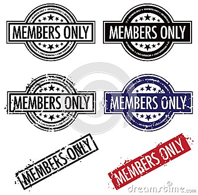 Members Only Stamp Vector Illustration