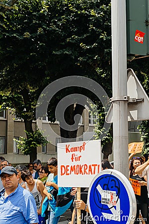 Members of Turkey`s Alevi community protesting Editorial Stock Photo