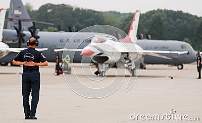 USAF Thunderbird ground team Editorial Stock Photo