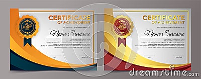 Membership certificate best award diploma set Vector Illustration