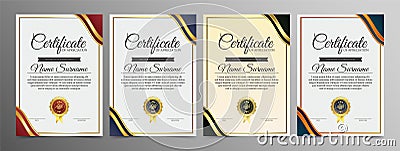 Membership certificate best award diploma set Vector Illustration