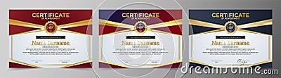 Membership certificate best award diploma set Vector Illustration