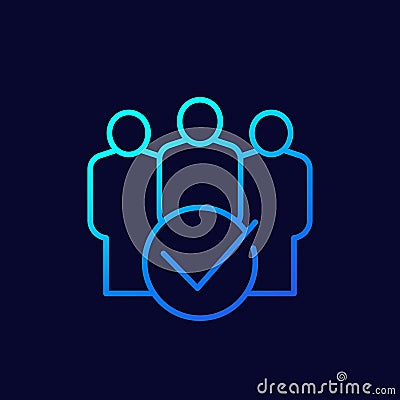 membership, join community line vector icon Vector Illustration