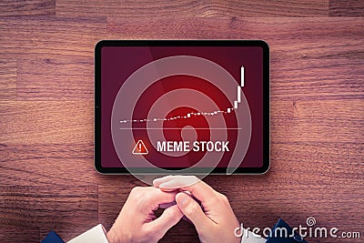 Meme stock investment warning concept Stock Photo