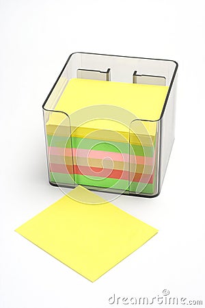 Memo cube stand Stock Photo