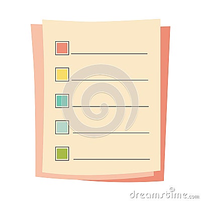 Memo notepad paper sheets. Cute lined notebook template for notes Vector Illustration