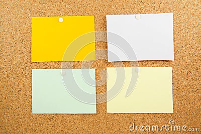 Memobord with empty colored post-it Stock Photo