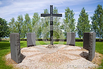 Memorable cross on the German military cemetery Editorial Stock Photo