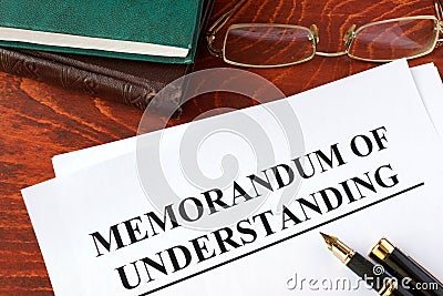 Memorandum of understanding MOU. Stock Photo