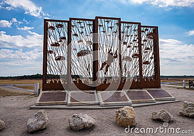 Memorial of the airborne landing on heathland `Ginkelse Heide`, Netherlands Editorial Stock Photo