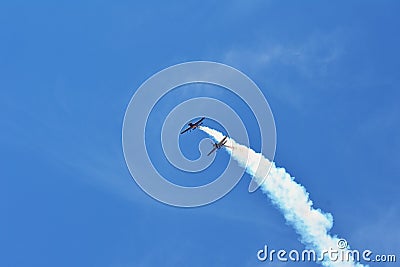 Memorial Airshow. Flying Bulls aerobatics team with ExtremeAir XA42 planes Editorial Stock Photo