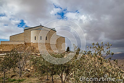 Memorial Basilica of Moses, Mount Nebo, Jordan Stock Photo
