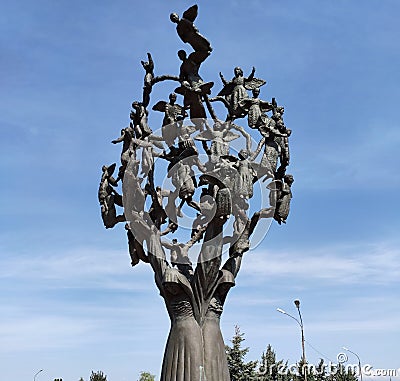 Memorial in Beslan, city of angels, September 2004 terrorist attack Editorial Stock Photo