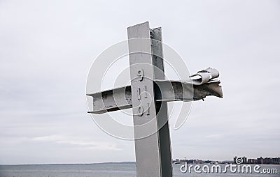 9/11 Memorial In Breezy Point New YorkCross at the 9/11 memorial Editorial Stock Photo