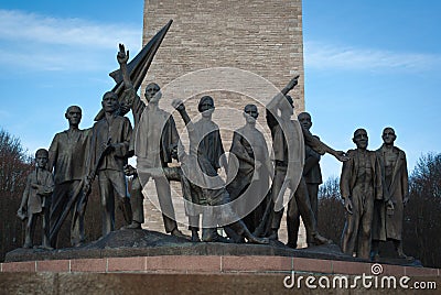 A memorial in Buchenwald concentration camp. Weimar, Germany. Editorial Stock Photo