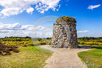 Memorial Cairn at the battlefield of Culloden Stock Photo