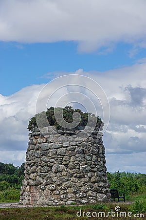 Memorial cairn, 1881, at the site of the 1746 Battle of Culloden Stock Photo