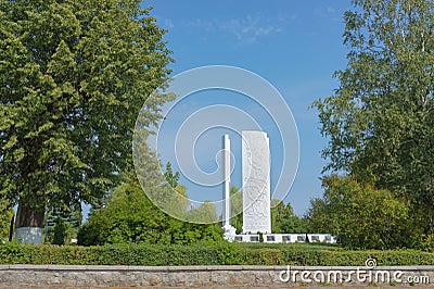 Memorial complex on the mass grave of Soviet soldiers, monument to the heroes of the second world war Editorial Stock Photo