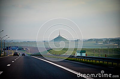 View from the track of the The memorial complex Mound of Glory Stock Photo