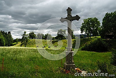 Memorial cross Stock Photo