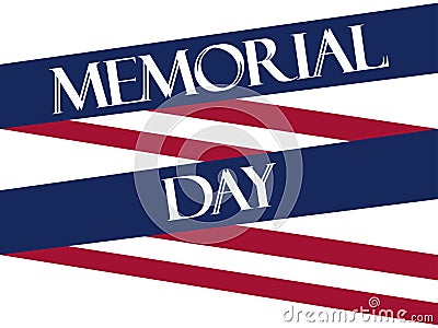 Memorial Day. American Flag ribbon. Polygonal paper, origami. Callout on a white background. Vector Vector Illustration