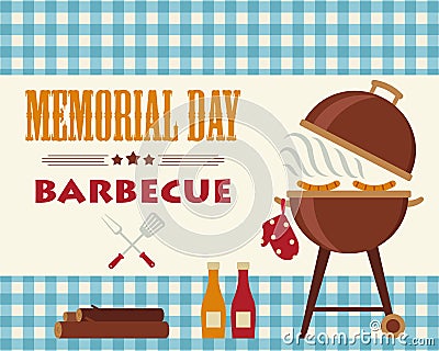 Memorial Day barbecue Vector Illustration