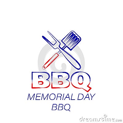 Memorial day bbq colored icon. Element of memorial day illustration icon. Signs and symbols can be used for web, logo, mobile app Vector Illustration