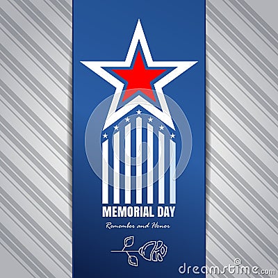 Memorial Day concept design. Remember and honor Vector Illustration