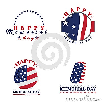 Memorial day emblems Vector Illustration