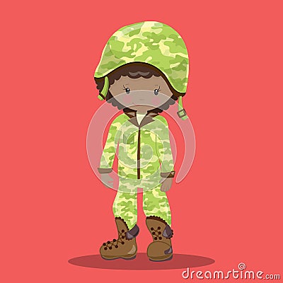 Memorial Day girl dark 01 Vector Illustration