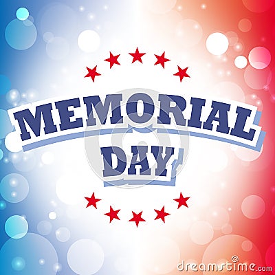 Memorial day greeting card Cartoon Illustration