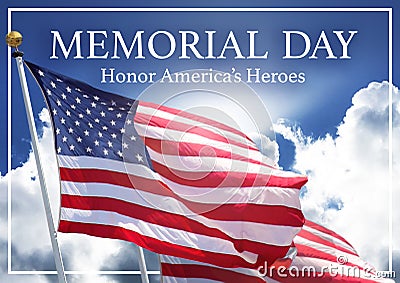 Memorial Day Meme Image Art America`s Heroes Stock Photo