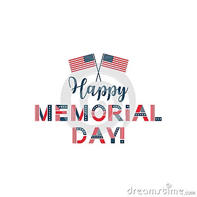 Memorial day, remember and honor usa patriotic holiday Vector Illustration