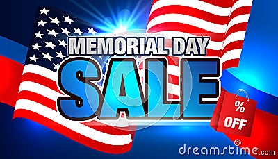 Memorial Day Sale. Vector Illustration