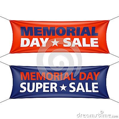 Memorial Day sale banners Vector Illustration