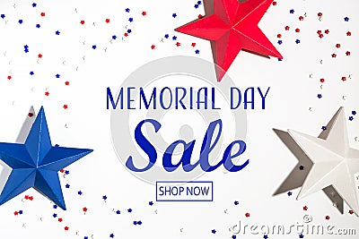 Memorial day sale message Stock Photo