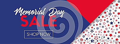 Memorial day sale vector banner template Vector Illustration